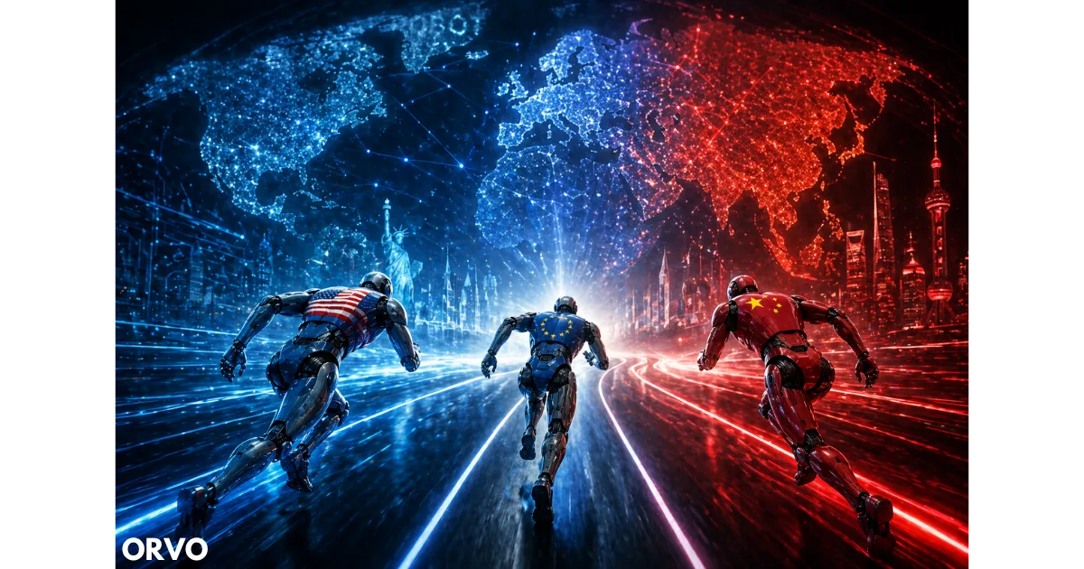 The AI race between US, EU and China — investment, talent and frontier model depth compared